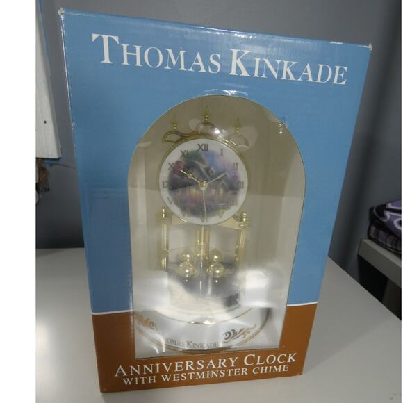 Thomas Kincade Anniversary Clock With Westminster Chime NEW Hearth & Home - Picture 1 of 4